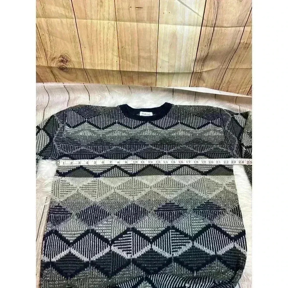 Grandpa Sweater Protege Made in USA Wool Blend Abstract Design Men's Size XLT - Picture 5 of 7